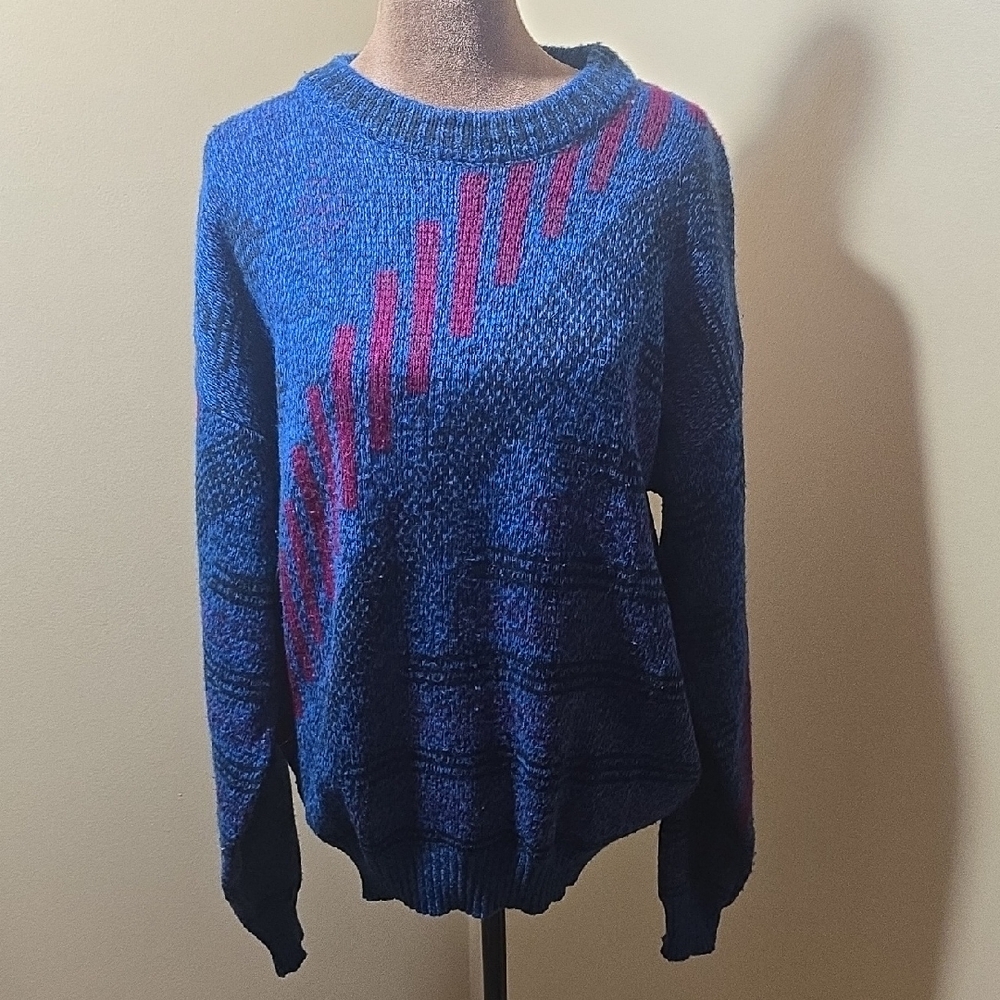Le Tigre Blue and Pink Crew Neck Sweater